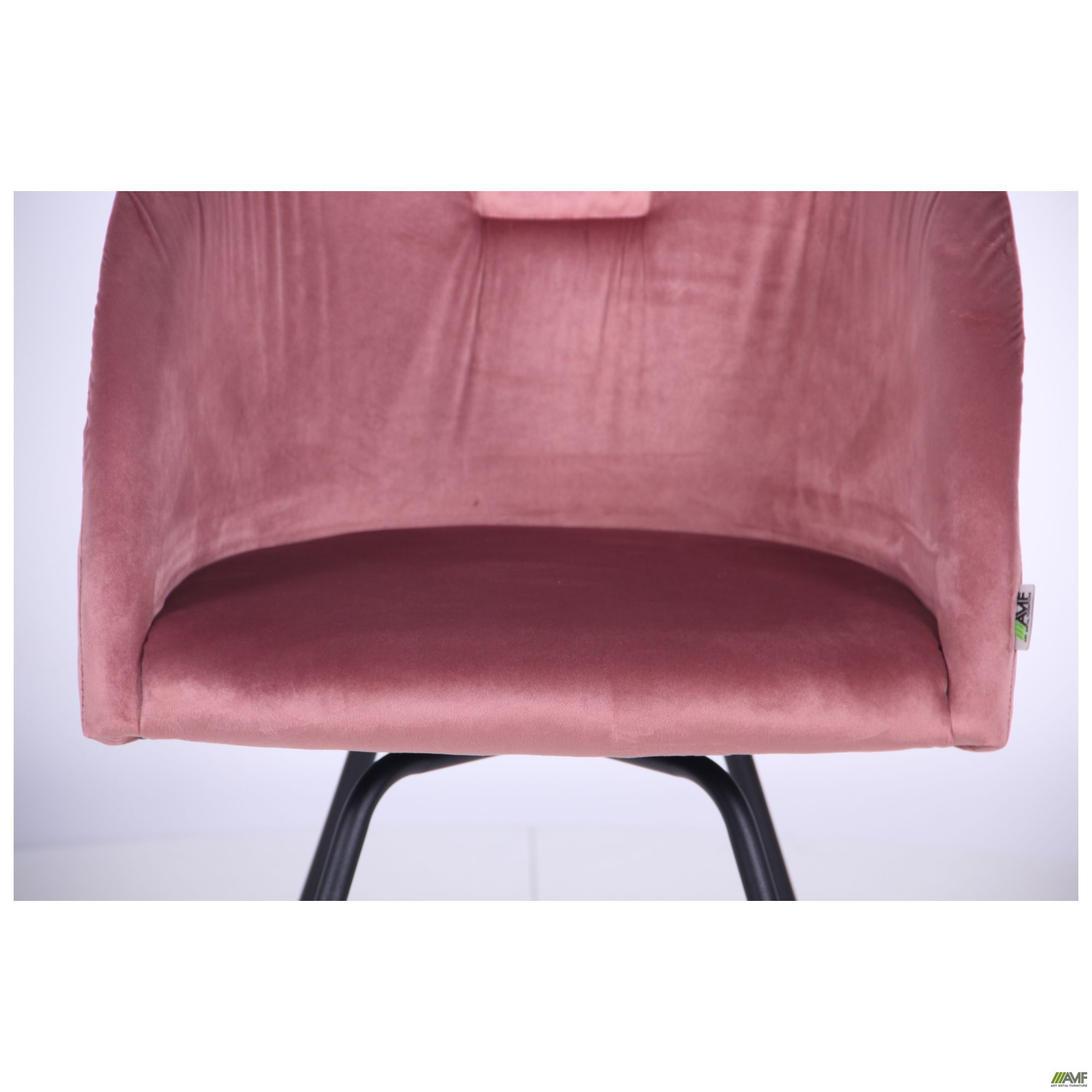 Фото 8 - Крісло поворотне Sacramento чорний / велюр рожевий антик 