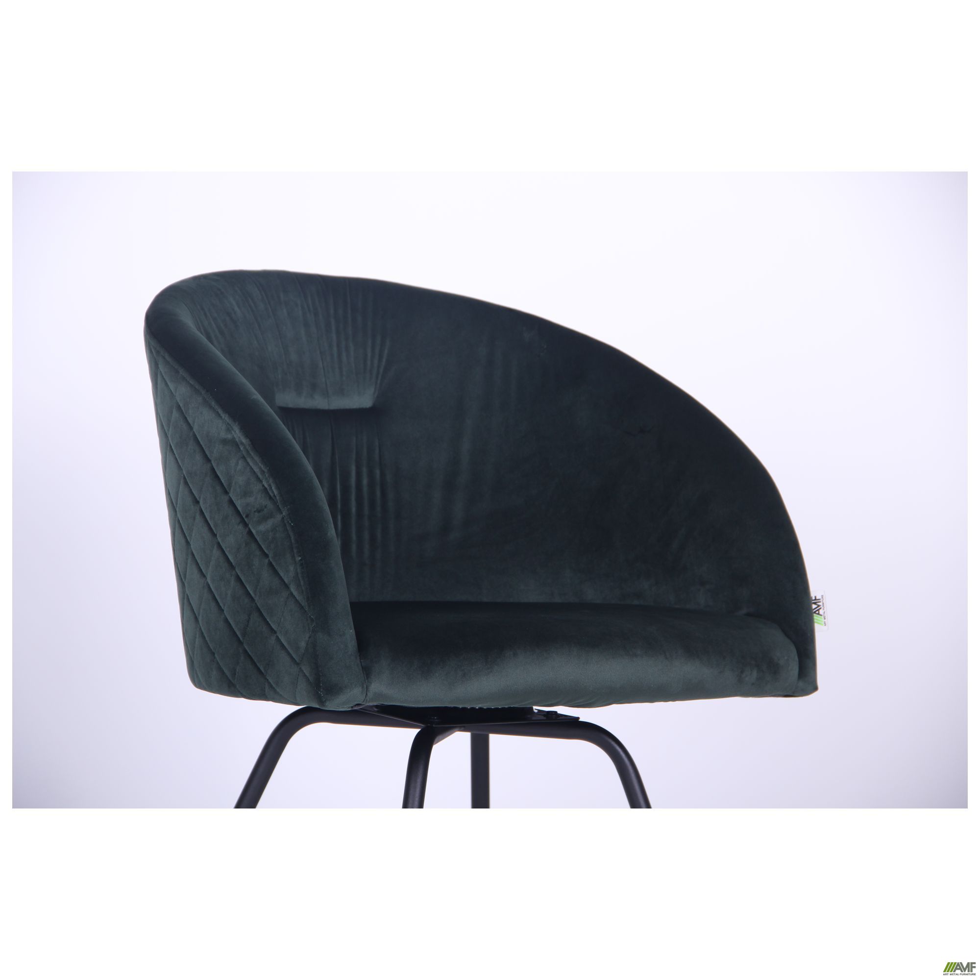 Фото 6 - Кресло поворотное Sacramento черный/велюр темно-зеленый 