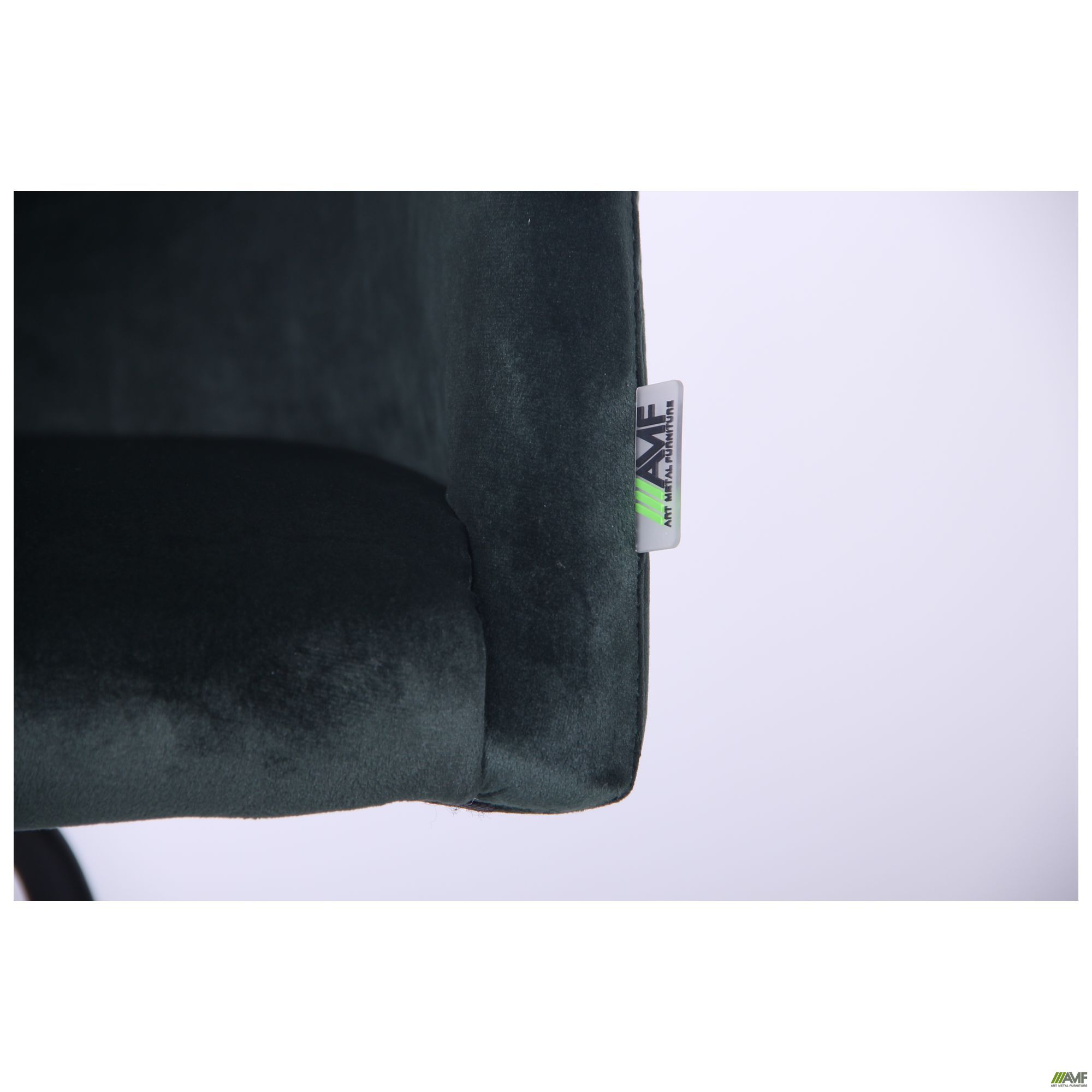 Фото 9 - Крісло поворотне Sacramento чорний / велюр темно-зелений 