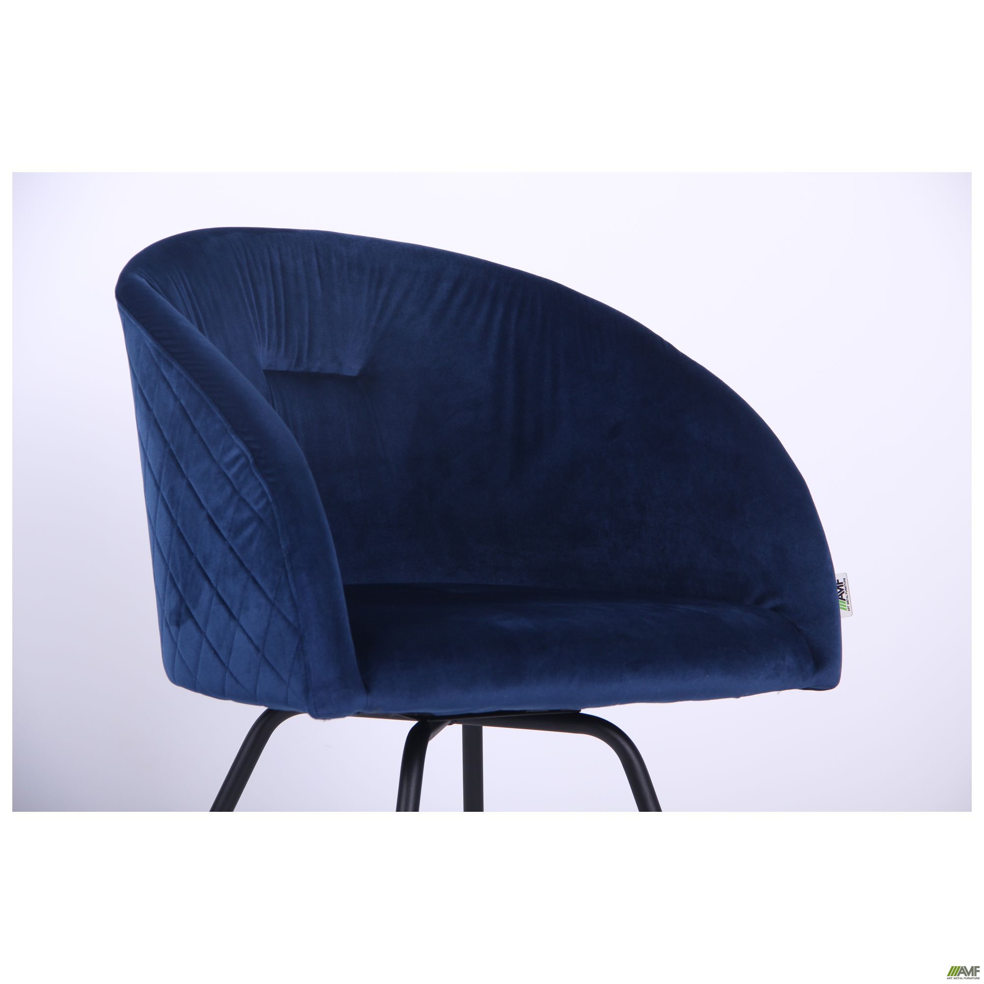 Фото 6 - Кресло поворотное Sacramento черный/велюр темно-синий 