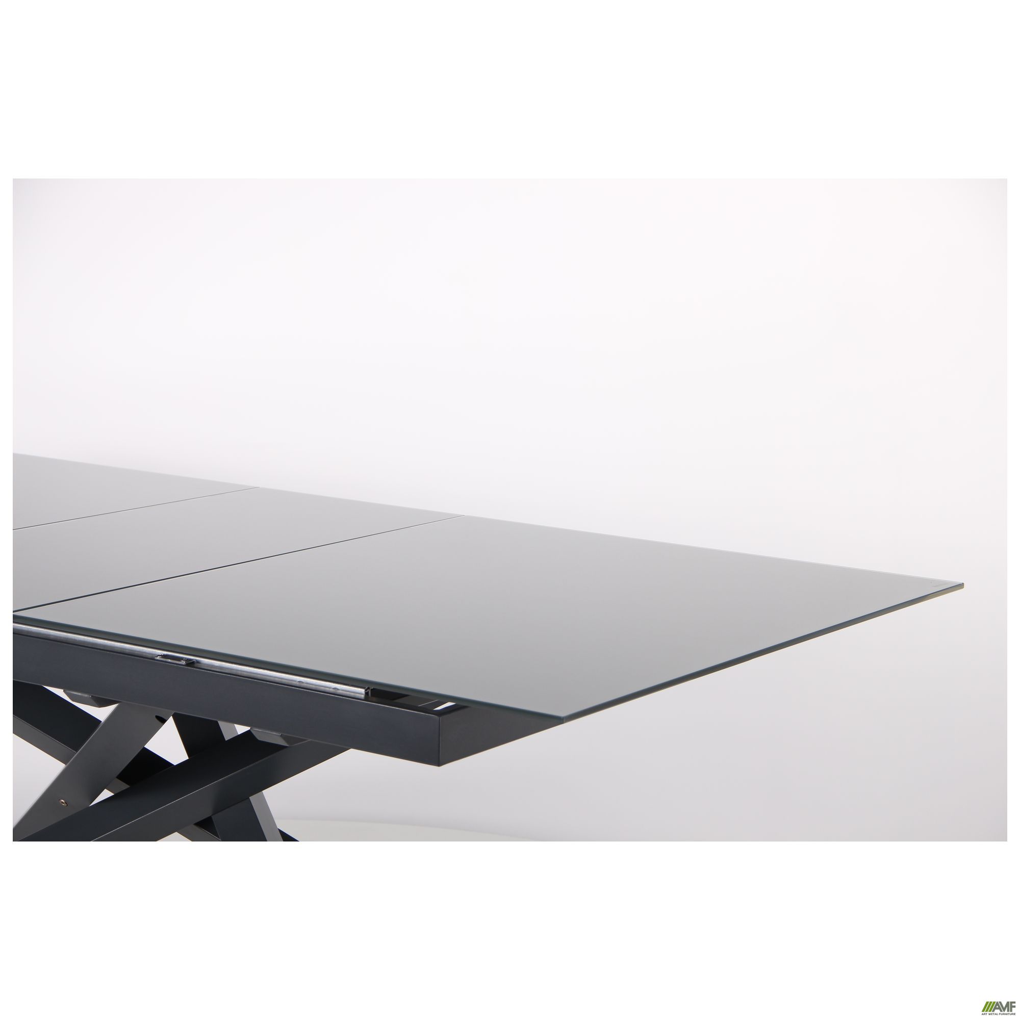 Фото 8 - Стол обеденный раскладной Gerald anthracite/glass Slate gray 