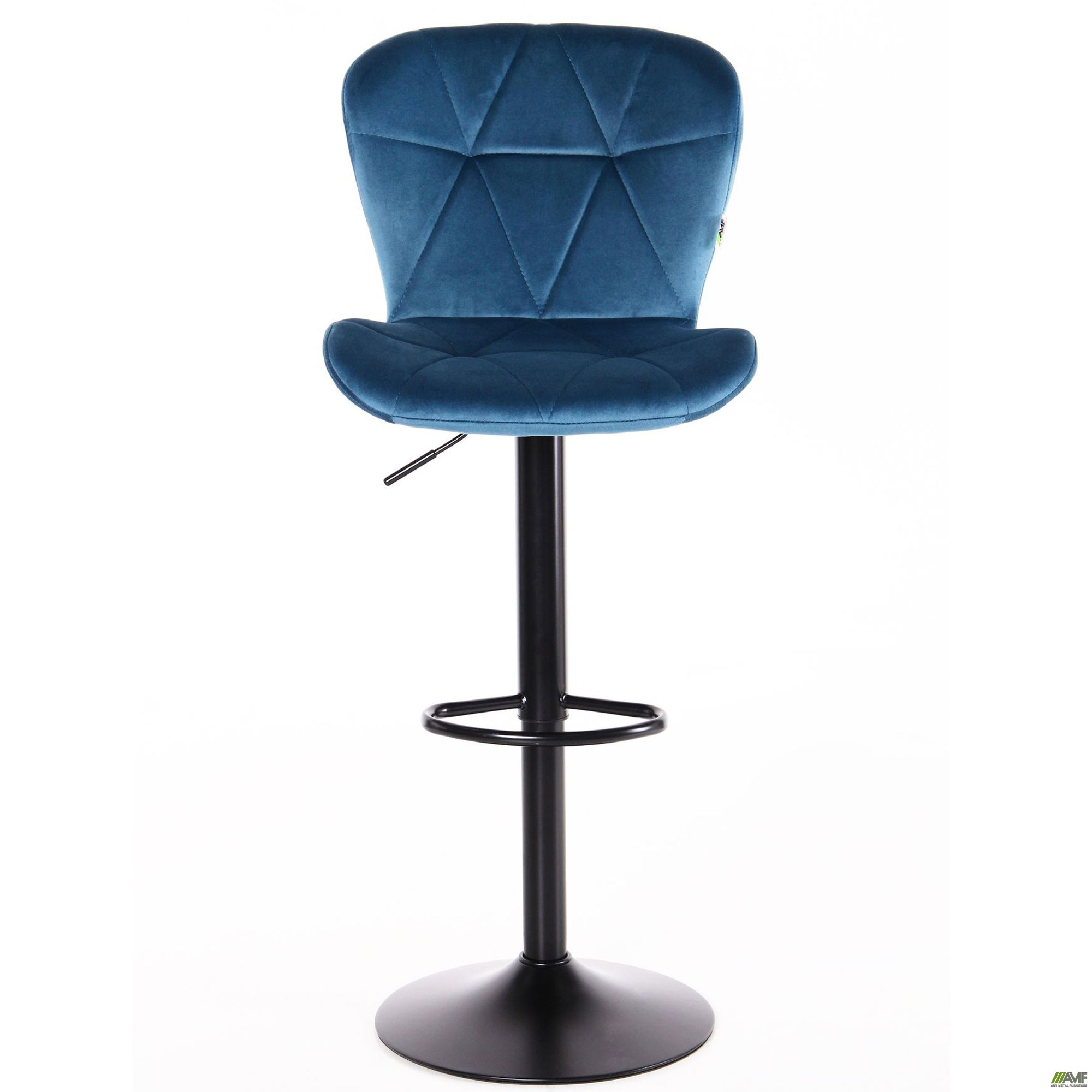 Фото 2 - Барний стілець Vensan Velvet Blue / Black 