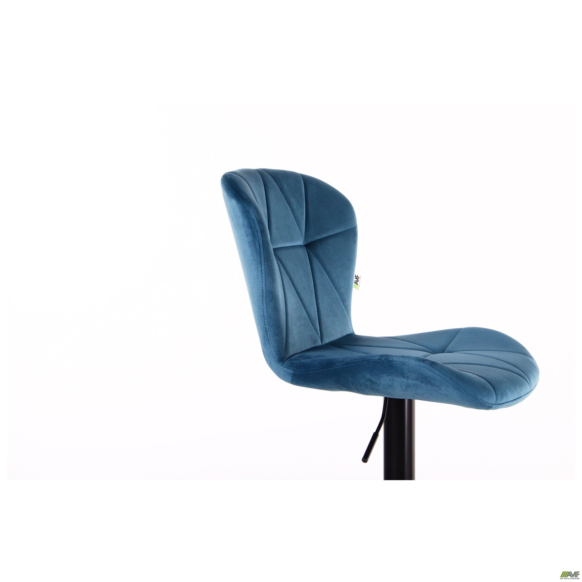 Фото 12 - Барний стілець Vensan Velvet Blue / Black 