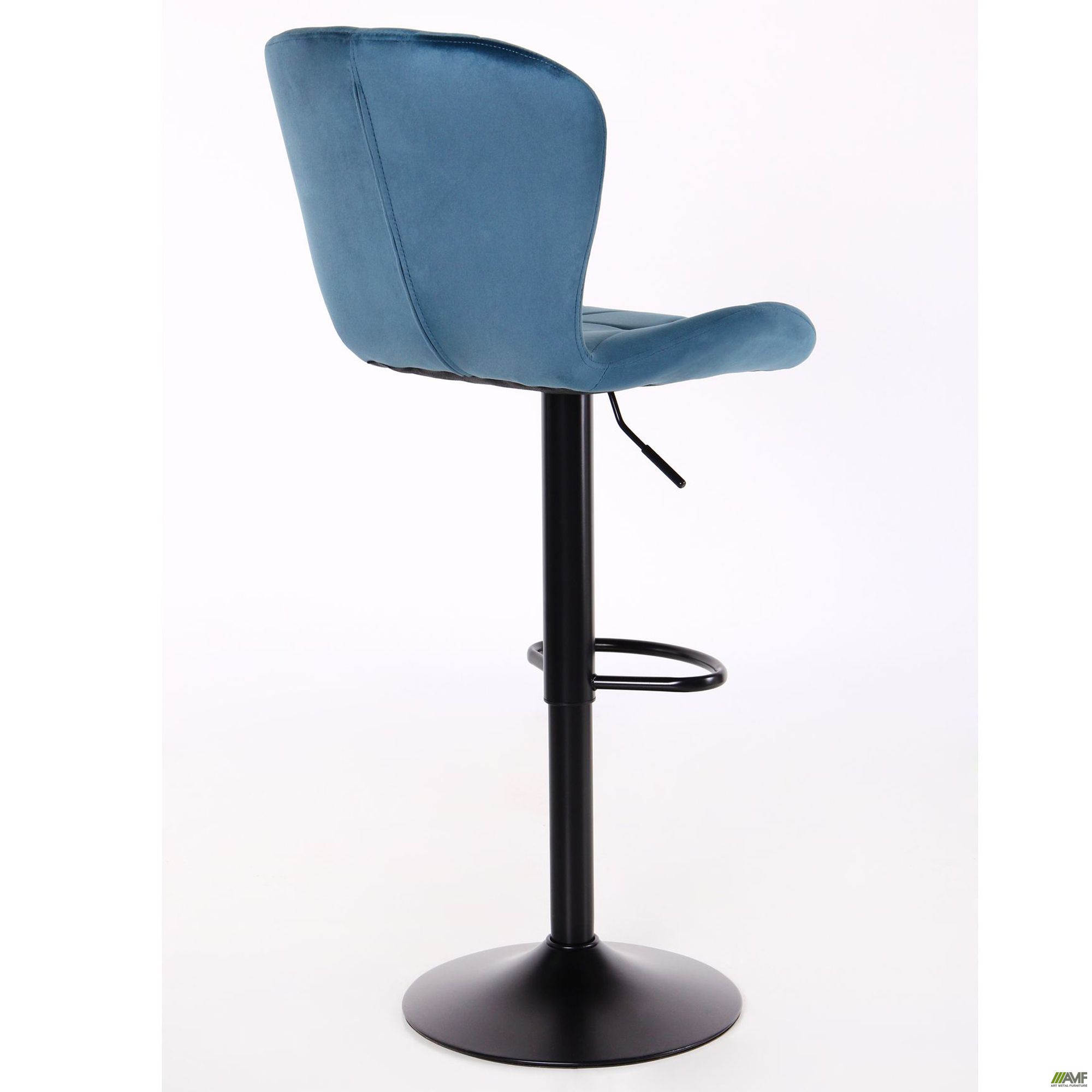 Фото 4 - Барний стілець Vensan Velvet Blue / Black 