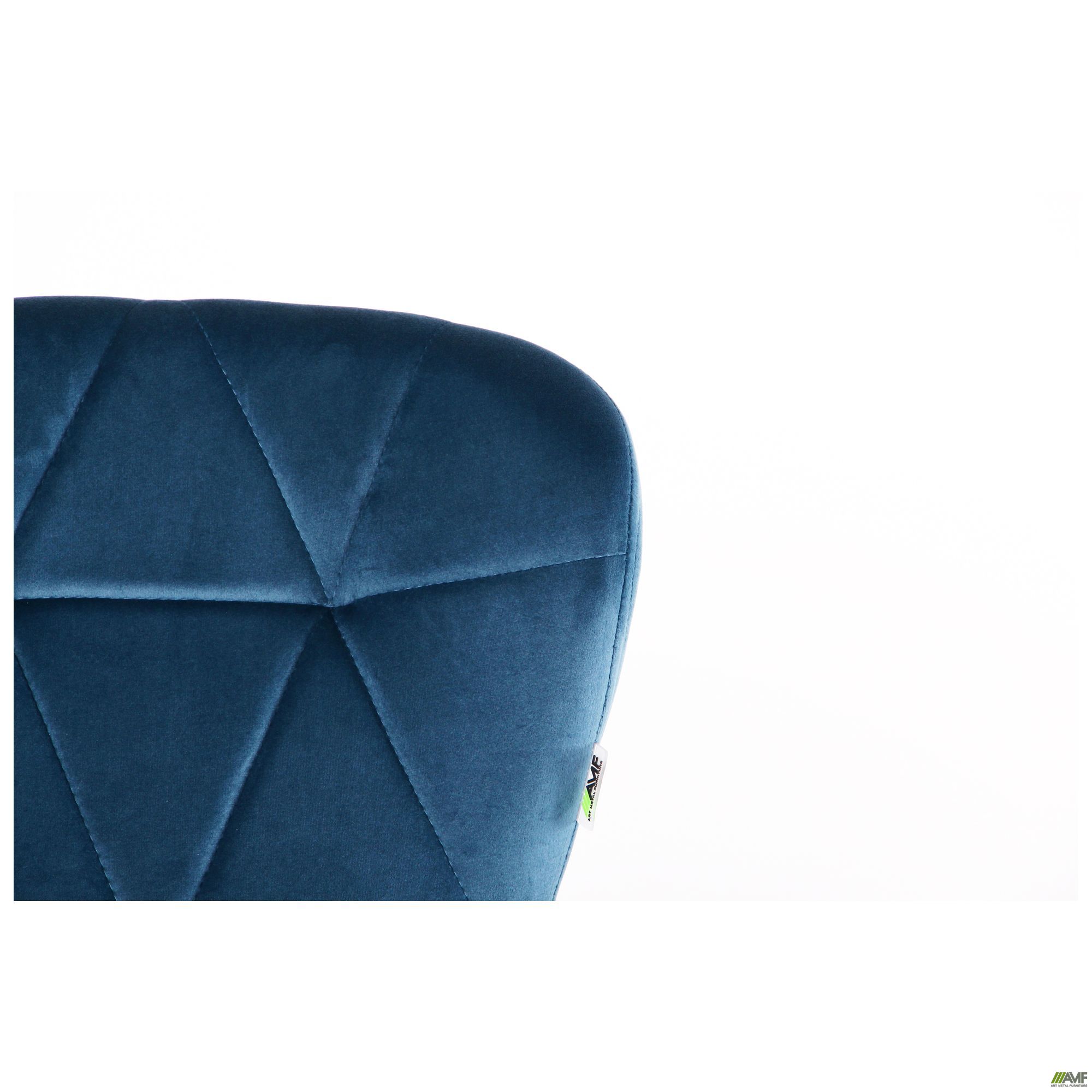 Фото 9 - Барний стілець Vensan Velvet Blue / Black 