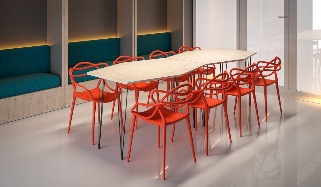 Комплект для кафе столи Frame + стільці Viti Orange