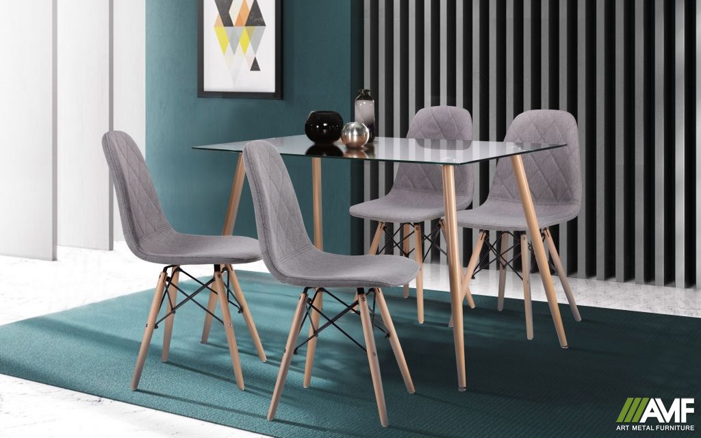 Кухонный комплект стол Умберто + стулья Лоренцо Серый