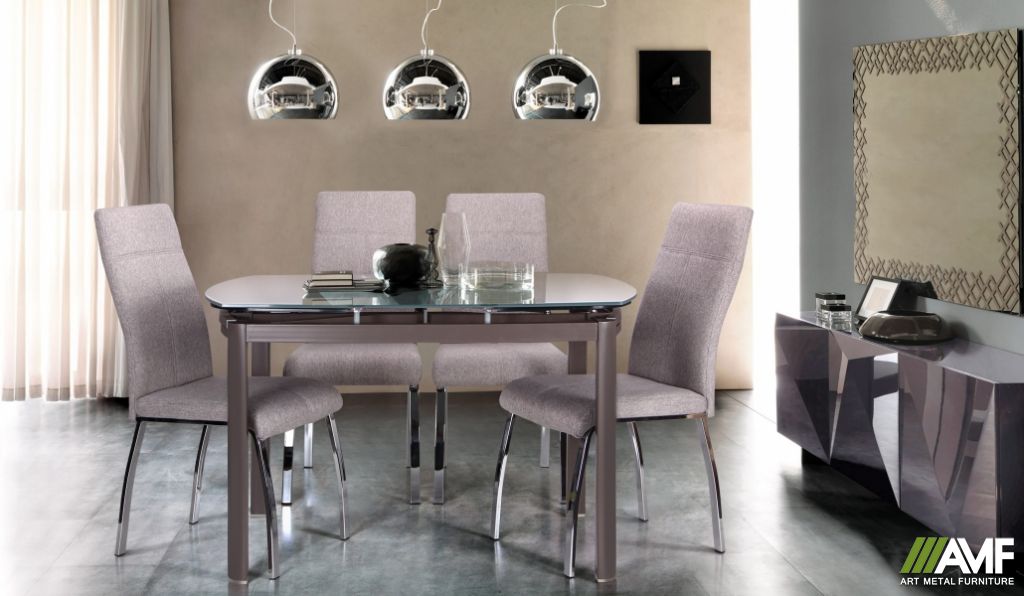 Обеденный комплект стол Кассандра + стулья Энтони Серый