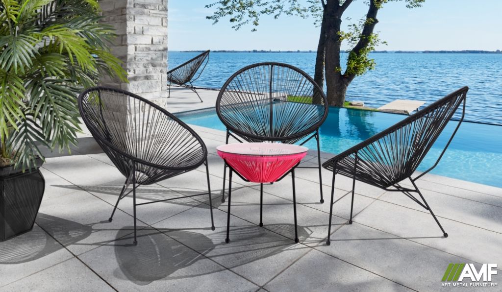 Комплект для террасы стол Agave Pink + кресла Acapulco Black