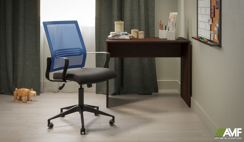 Домашний кабинет стол Eko EK-101 + кресло Джун Сетка синяя