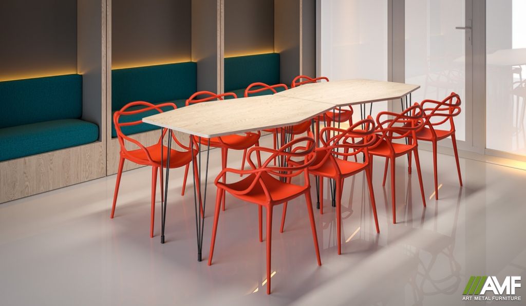 Комплект для кафе столы Frame + стулья Viti Orange