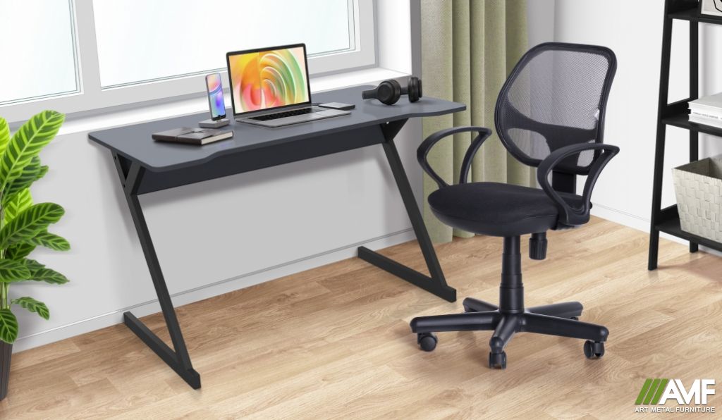 Домашний кабинет стол Dexter DX1200 + кресло Чат АМФ-4 черный