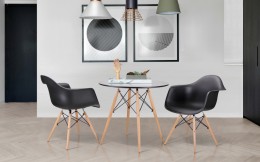 Комплект для гостиной стол Helis + кресла Salex Black 
