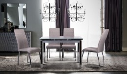 Комплект для гостиной стол Глория + стулья Энтони Серый 