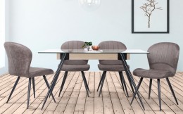 Обеденный комплект стол Корлеоне + стулья Френсис Какао 