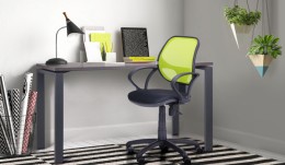 Домашній кабінет стіл SIG-102 + крісло Байт Чорний / Лайм 
