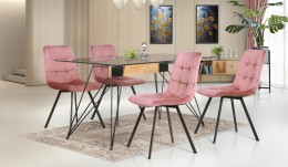 Обеденный комплект стулья Harlem розовый 