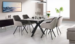 Обідній комплект стіл Adam Grey Ceramic + крісла Virginia 