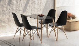 Комплект для кухни стол Умберто + стулья Aster Black 