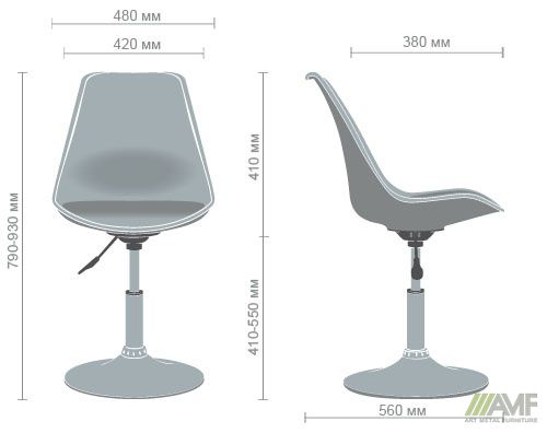 Характеристики Барный стул Aster chrome белый+красный