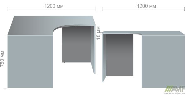 Характеристики Стол компьютерный SL-201 (1200х1200х750мм) яблоня