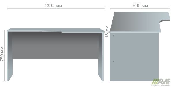 Характеристики Стол угловой SL-210 (1390х900х750мм) вяз либерти