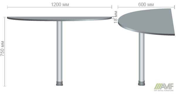 Характеристики Стол приставной SL-301 (1200х600х750мм) яблоня