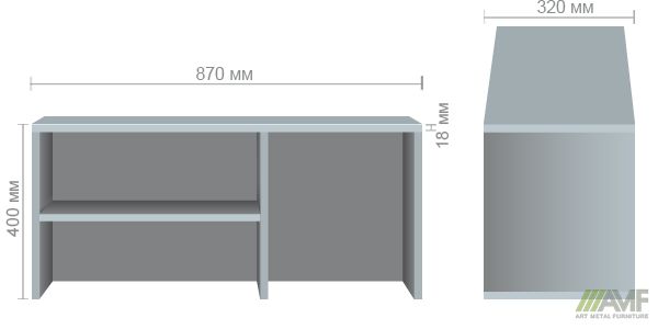 Характеристики Надставка SL-511 (870х320х400мм) яблоня