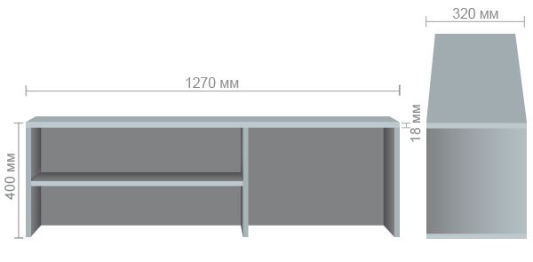 Характеристики Надставка SL-512 (1270х320х400мм) яблоня