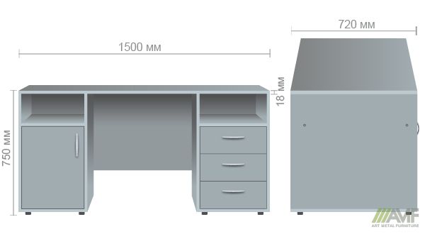 Характеристики Стол 2-х тумбовый SL-84 (1500х720х750мм) вяз либерти