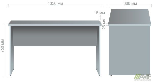 Характеристики Стол письменный МГ-103 (1350х600х750мм) орех темный