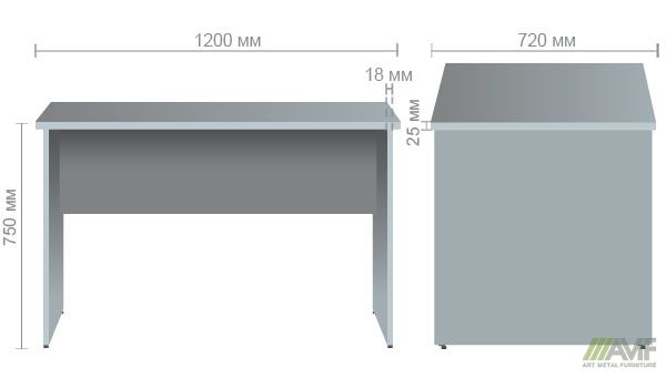 Характеристики Стол письменный МГ-105 (1200х720х750мм) орех темный