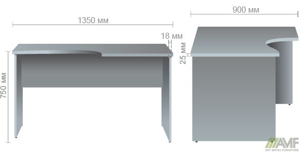 Характеристики Стол письменный МГ-203 (1350х900х750мм) орех темный