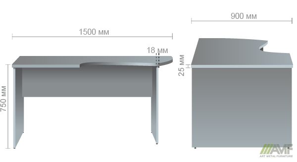 Характеристики Стіл письмовий МГ-204 (1500х900х750мм) горіх темний