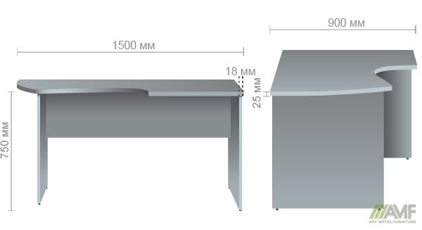 Характеристики Стол письменный МГ-205 (1500х900х750мм) орех темный