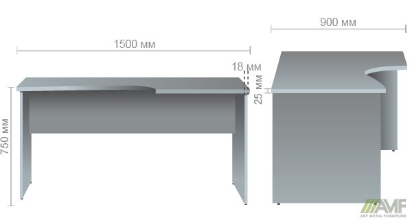 Характеристики Стол письменный МГ-207 (1500х900х750мм) орех темный
