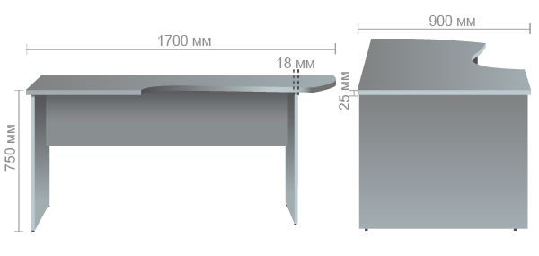 Характеристики Стол письменный МГ-209 (1700х900х750мм) орех темный