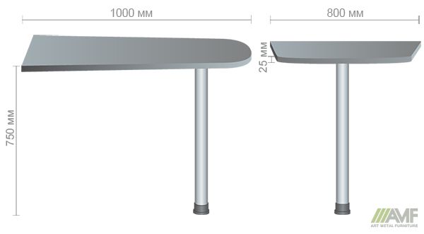 Характеристики Стол приставной МГ-312 (1000х800х750мм) орех темный
