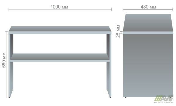 Характеристики Стол приставной МГ-313 (1000х480х650мм) орех темный