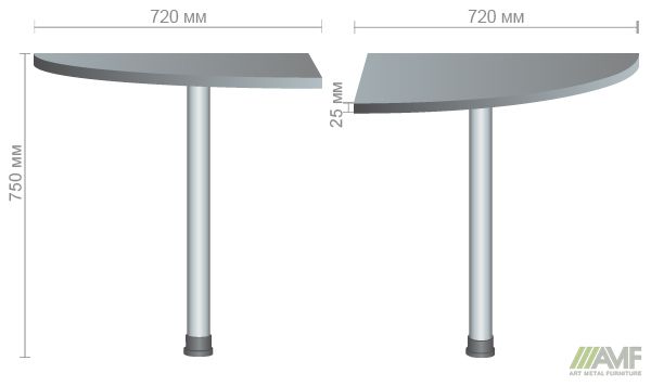 Характеристики Стол приставной МГ-317 (720х720х750мм) орех темный