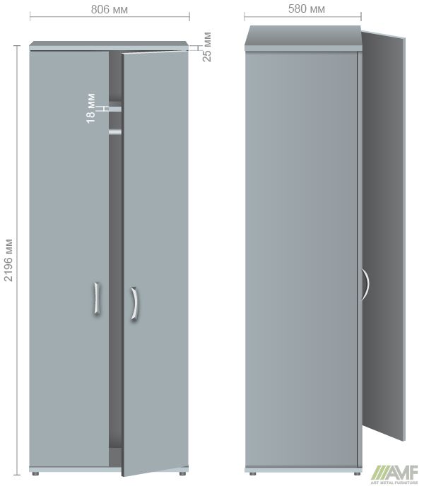 Характеристики Шкаф для одежды МГ-912 (806х580х2196мм) орех темный
