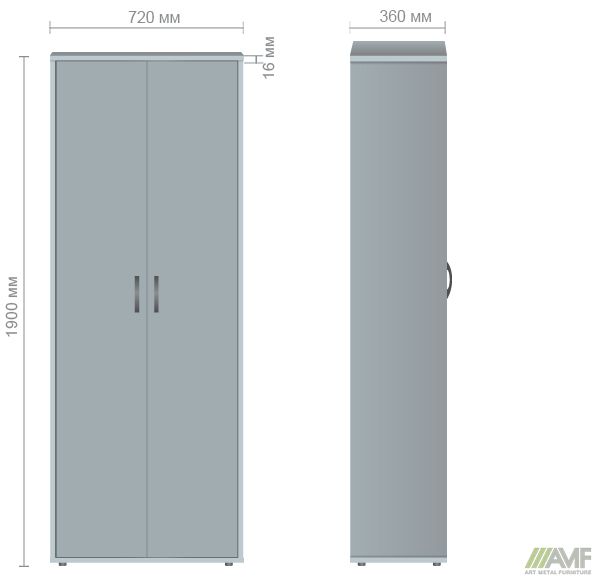 Характеристики Шкаф гардеробный ОМ-10 (720х360х1900мм) бук/бук