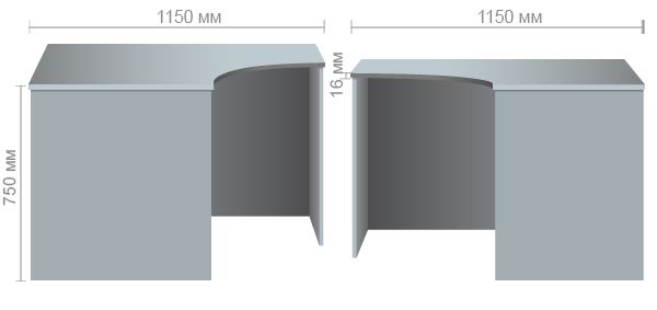 Характеристики Стол угловой ОМ-120 (1150х1150х750мм) бук/бук