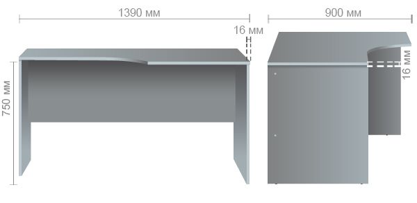 Характеристики Стол угловой ОМ-122R (1400х900х750мм) бук