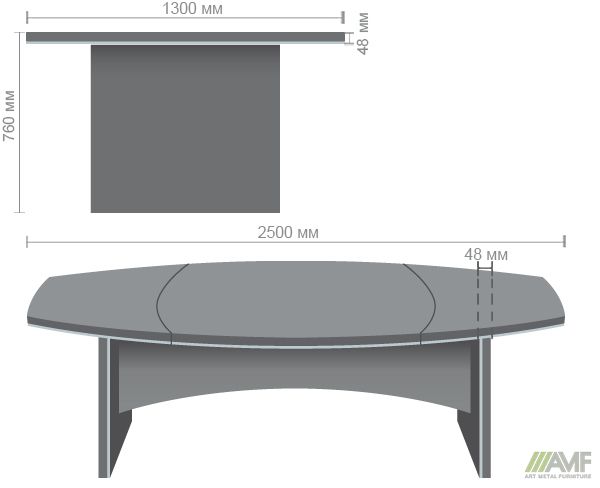 Характеристики Конференц-стол Оникс 2500х1300х760 Венге прованс