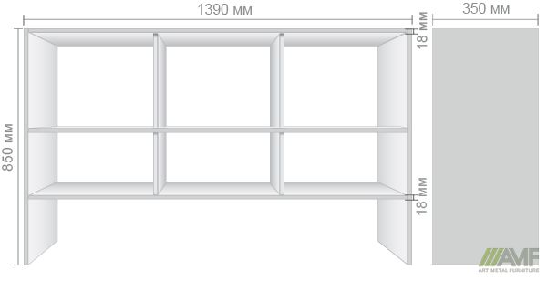 Характеристики Надставка Delta DL-411 (1390х350х850мм) Белый базовый
