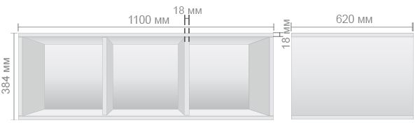 Характеристики Полка-надставка двухсторонняя Delta DL-521 (1100х620х384мм) Белый базовый