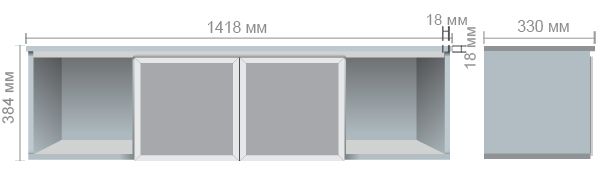 Характеристики Полка навесная стекло Delta DL-523-1 (1418х330х384мм) Блэквуд Ячменный/профиль белый