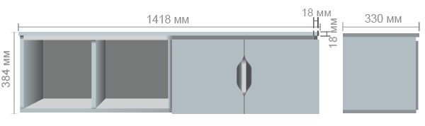 Характеристики Полка навесная Delta DL-534 (1418х330х384мм) Блэквуд Ячменный