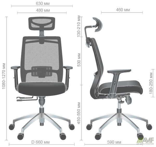 Характеристики Кресло Install Black, Alum, Grey/Grey